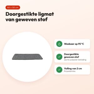 Trixie ligmat Caliente donkergrijs 60 x 50 cm – wasbaar op 95 °C – voordelen