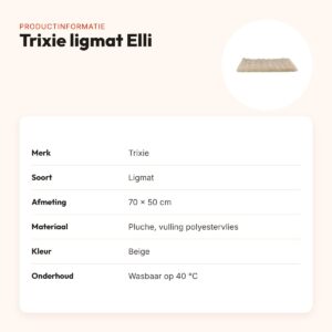 Trixie ligmat Elli beige 70 x 50 cm – pluche, slipvast – productinformatie