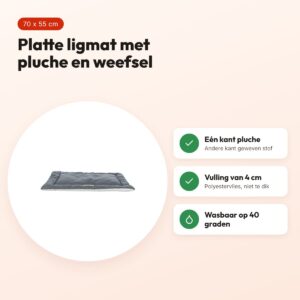 Trixie ligmat Farello wit-grijs/grijs 70 x 55 cm – platte mat, pluche – voordelen