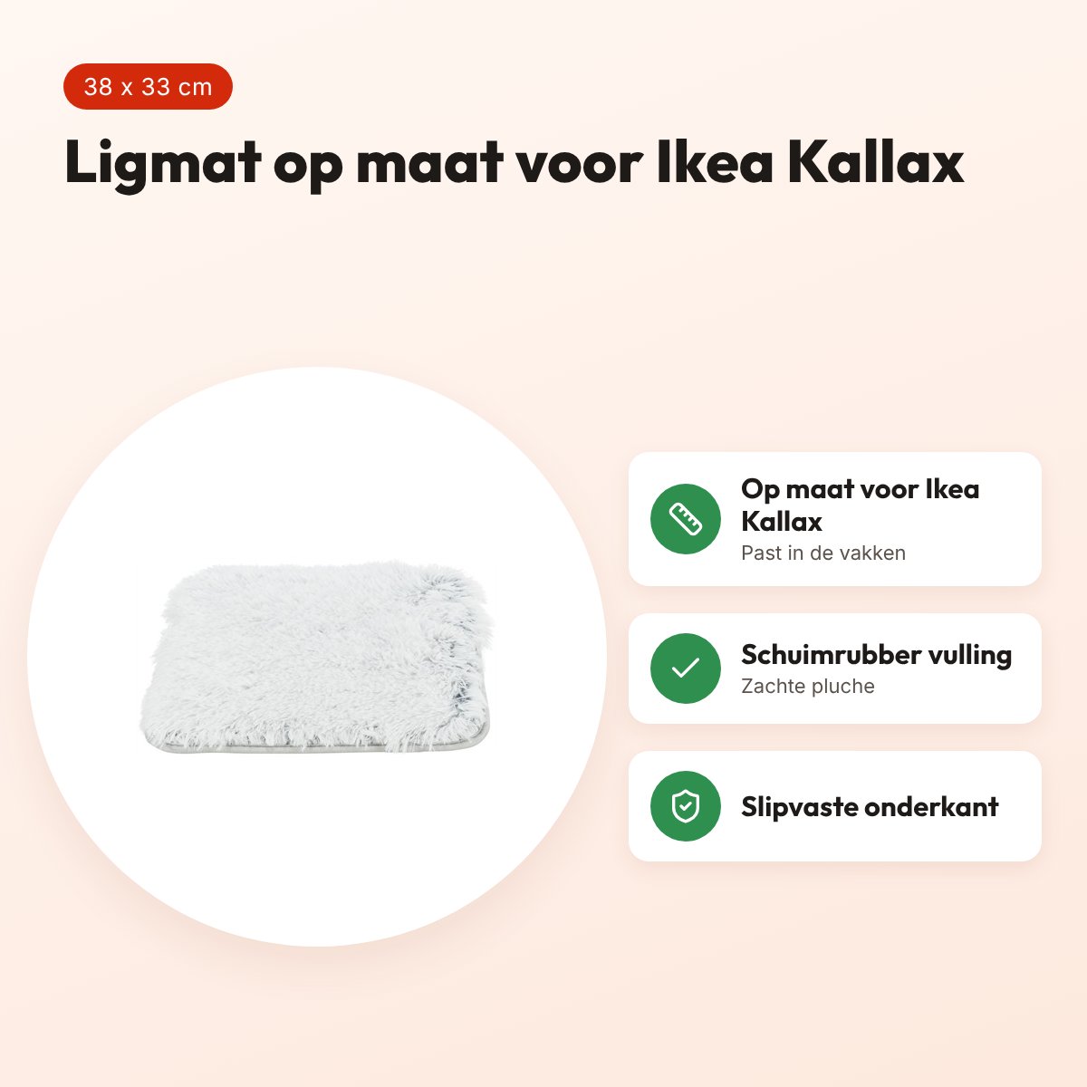 Trixie ligmat Harvey wit/zwart 38 x 33 cm – voor Ikea Kallax-kast – voordelen