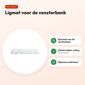 Trixie ligmat Harvey wit/zwart 90 x 28 cm – pluche, voor vensterbank – voordelen