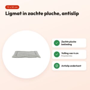 Trixie ligmat Jonna ribfluweel grijs 70 x 50 cm – pluche, antislip – voordelen