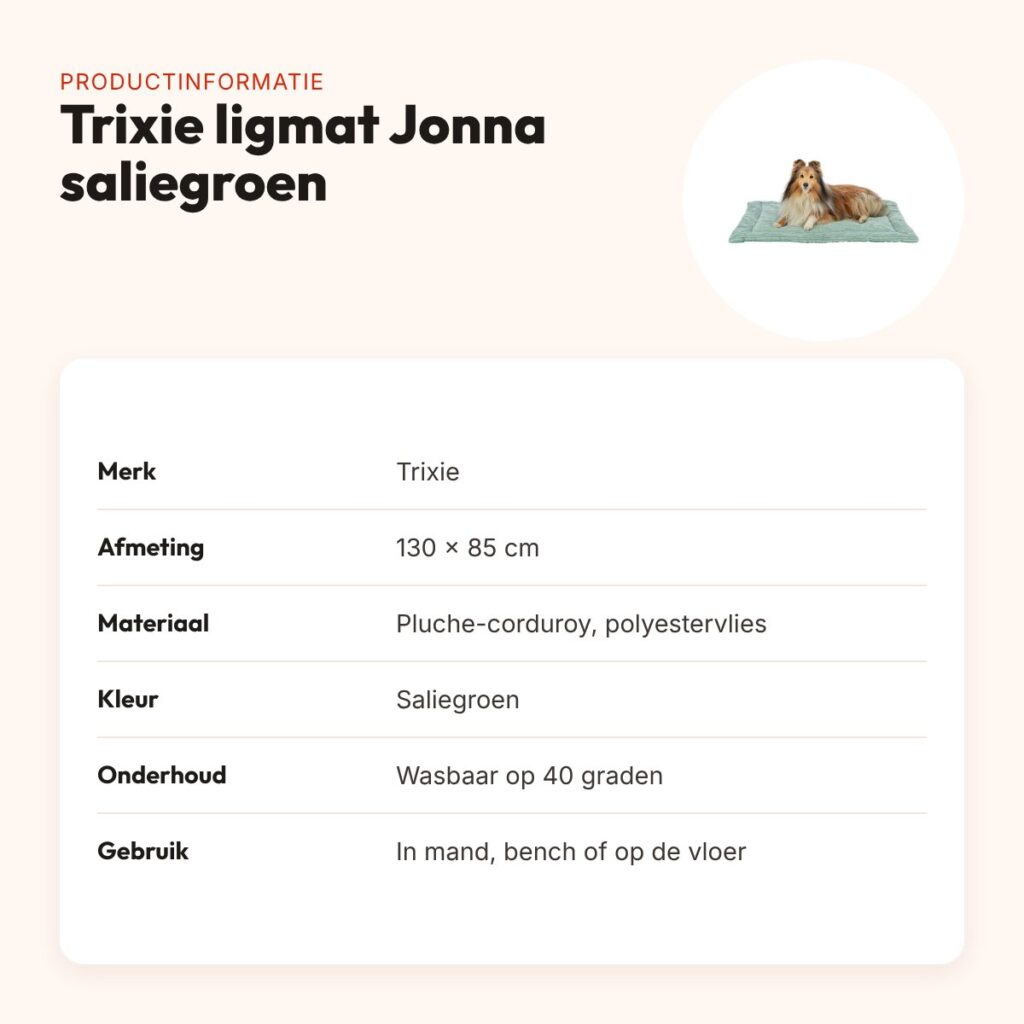 Trixie ligmat Jonna ribfluweel saliegroen 130 x 85 cm – slipvast, wasbaar – productinformatie