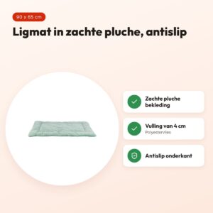 Trixie ligmat Jonna ribfluweel saliegroen 90 x 65 cm – slipvaste onderkant – voordelen