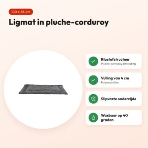 Trixie ligmat Jonna ribstof donkergrijs 130 x 85 cm – slipvast – voordelen