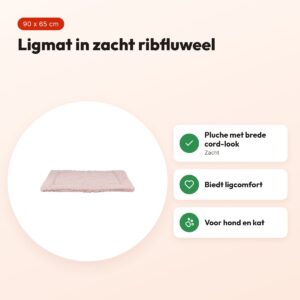 Trixie ligmat Lonni ribfluweel roze 90 x 65 cm – voor hond en kat – voordelen