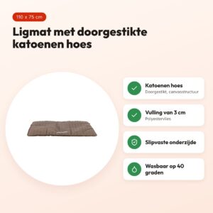 Trixie ligmat Marley donkerbruin 110 x 75 cm – katoen, slipvast – voordelen