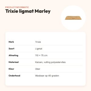 Trixie ligmat Marley oker 110 x 75 cm – katoen, slipvast – productinformatie