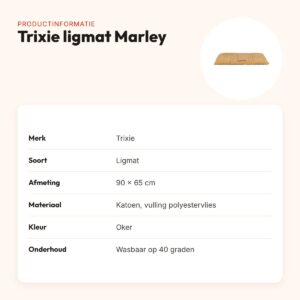 Trixie ligmat Marley oker 90 x 65 cm – katoen, slipvast – productinformatie