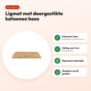 Trixie ligmat Marley oker 90 x 65 cm – katoen, slipvast – voordelen