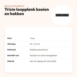 Trixie loopplank voor kooien en hokken 50 x 20 cm – gebeitst grenenhout – productinformatie