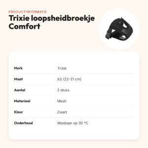 Trixie loopsheidbroekje Comfort mesh zwart XS 22-31 cm – 2 stuks – productinformatie