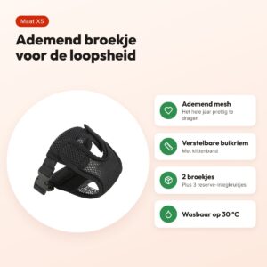 Trixie loopsheidbroekje Comfort mesh zwart XS 22-31 cm – 2 stuks – voordelen