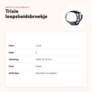 Trixie loopsheidsbroekje zwart S (24-31 cm) – verstelbaar – productinformatie