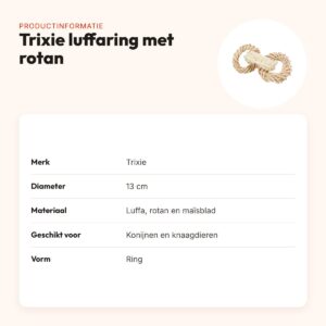 Trixie luffaring met rotan en maïsblad 13 cm – knaagspeelgoed – productinformatie