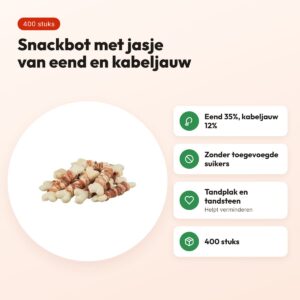Trixie Marbled Duckies kauwsnack eend en kabeljauw – 400 stuks – voordelen