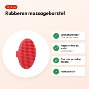 Trixie massageborstel rubber 13 x 8 cm – ook voor gevoelige honden – voordelen