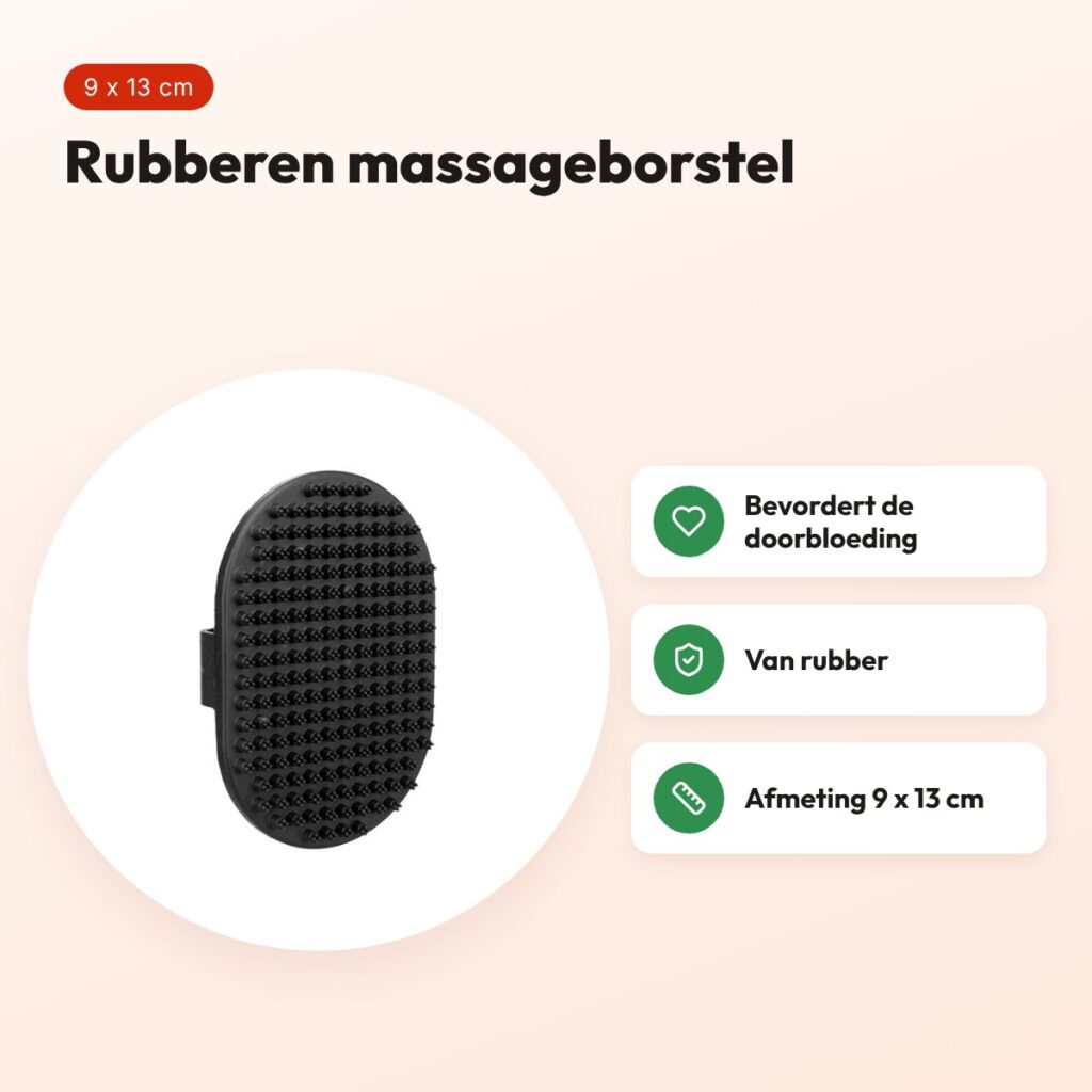 Trixie massageborstel rubber 9 x 13 cm – voordelen
