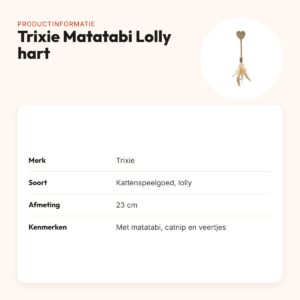 Trixie Matatabi Lolly hart met veren 23 cm – matatabi en catnip – productinformatie