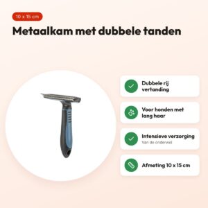 Trixie metaalkam langhaar dubbele tanden 10 x 15 cm – voordelen