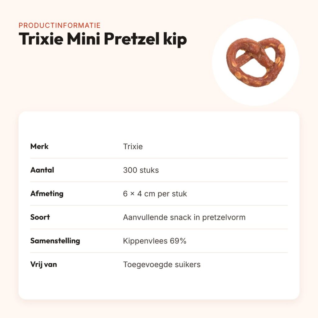 Trixie Mini Pretzel met kip 6 x 4 cm – hondensnack, 300 stuks – productinformatie