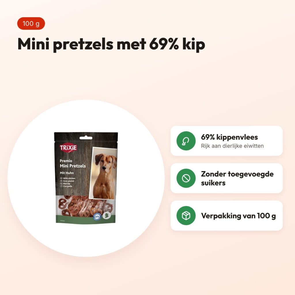 Trixie Mini Pretzels met kip 100 g – hondensnack – voordelen