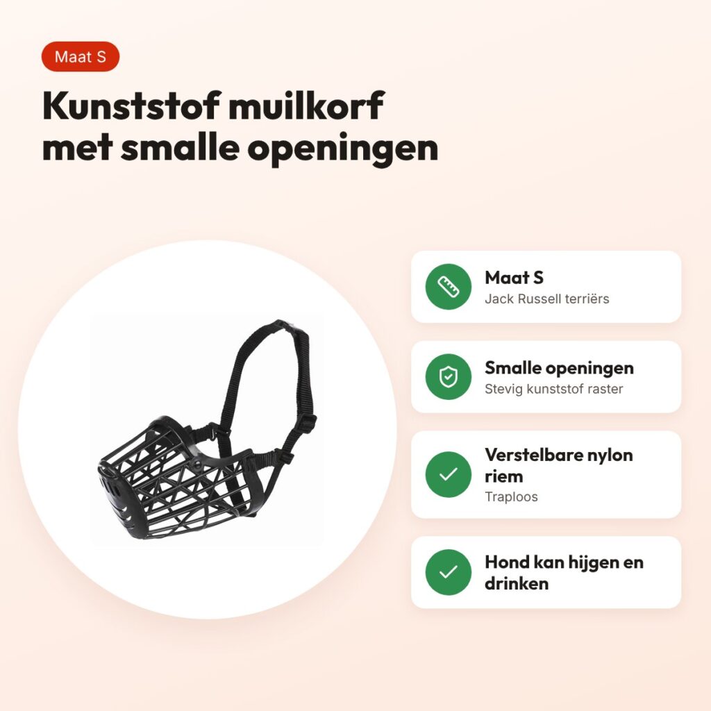 Trixie muilkorf kunststof zwart S – voor Jack Russell terriërs – voordelen