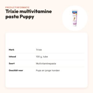 Trixie multivitamine pasta Puppy 100 g – voor pups en jonge honden – productinformatie
