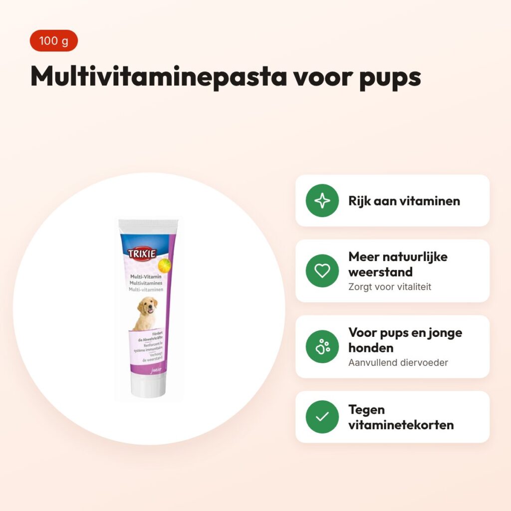 Trixie multivitamine pasta Puppy 100 g – voor pups en jonge honden – voordelen