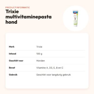 Trixie multivitaminepasta hond 100 g – vitamine A, D3, E, B en C – productinformatie