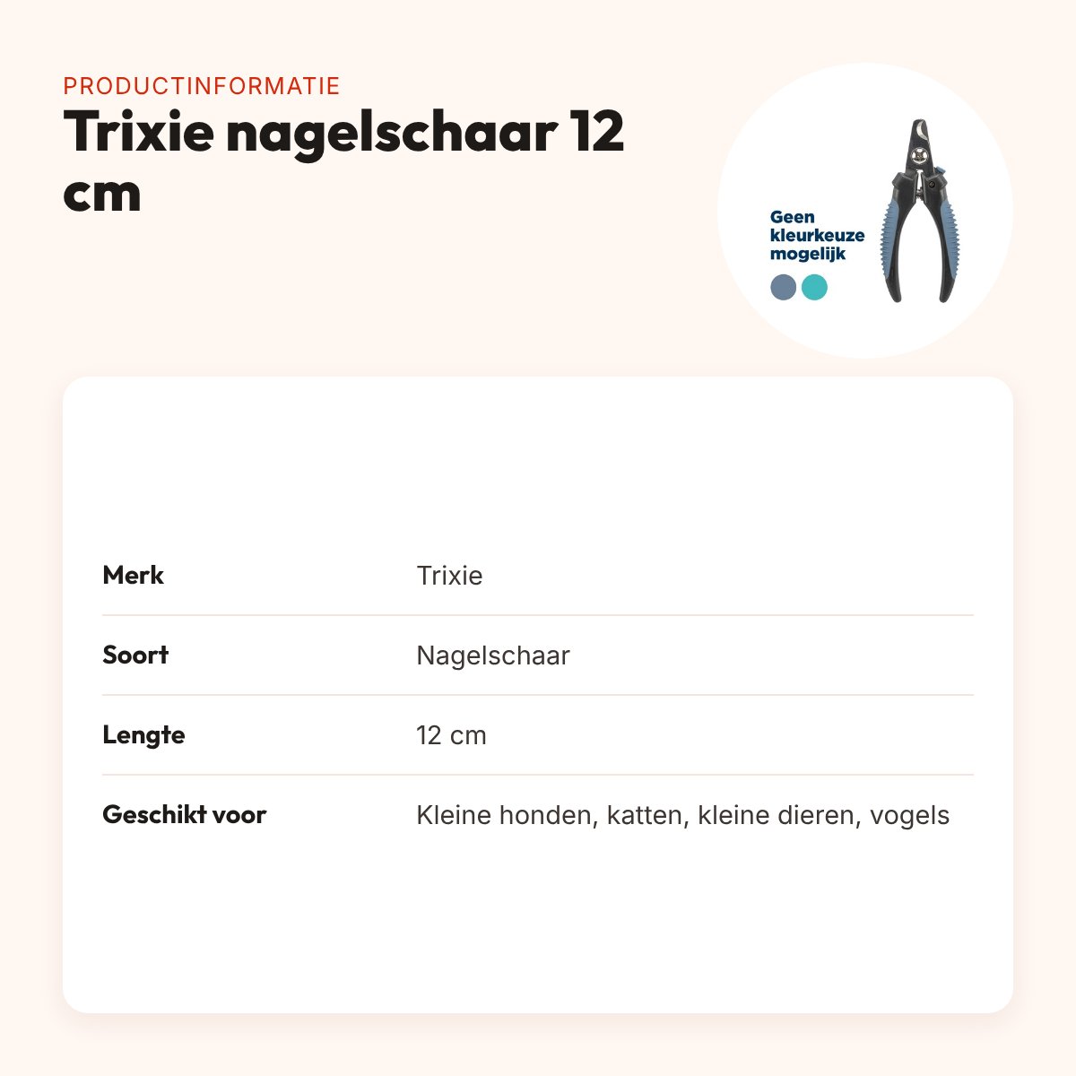 Trixie nagelschaar 12 cm – voor kleine honden, katten en vogels – productinformatie