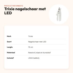 Trixie nagelschaar met LED-verlichting 15 cm – kunststof/RVS – productinformatie