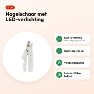 Trixie nagelschaar met LED-verlichting 15 cm – kunststof/RVS – voordelen