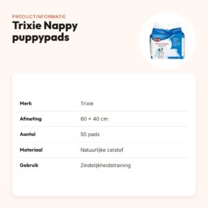 Trixie Nappy puppypads 60 x 40 cm – 50 stuks, vochtwerende onderkant – productinformatie