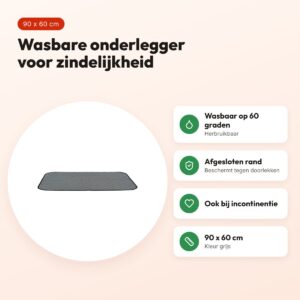 Trixie Nappy Wash onderlegger grijs 90 x 60 cm – wasbaar, herbruikbaar – voordelen