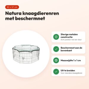 Trixie Natura knaagdierenren met beschermnet groen 150 cm – 60 x 57 cm – voordelen