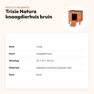 Trixie Natura knaagdierhuis bruin 42 x 51 x 43 cm – bitumen dak – productinformatie