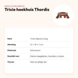 Trixie Natural Living hoekhuis Thordis 21 x 19 x 7 cm – schorshout – productinformatie