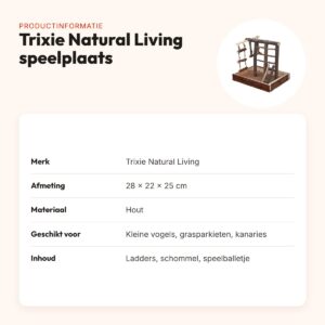 Trixie Natural Living speelplaats hout 28 x 22 x 25 cm – voor kleine vogels – productinformatie