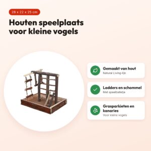 Trixie Natural Living speelplaats hout 28 x 22 x 25 cm – voor kleine vogels – voordelen