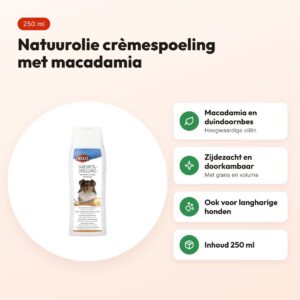 Trixie natuurolie crèmespoeling hond 250 ml – macadamia en duindoorn – voordelen