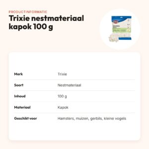 Trixie nestmateriaal kapok 100 g – zacht, verteerbaar en stofvrij – productinformatie