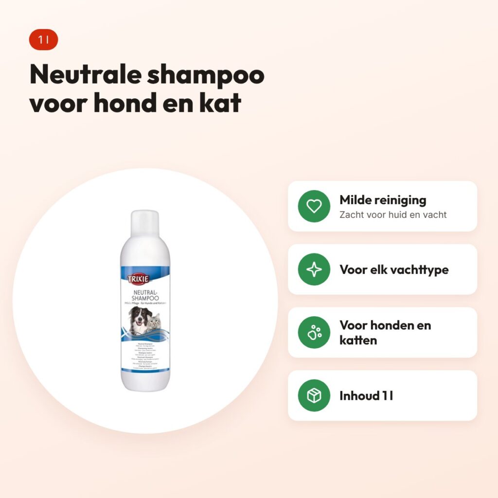 Trixie neutrale shampoo hond en kat 1 l – milde reiniging – voordelen