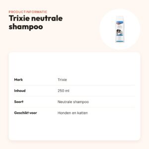Trixie neutrale shampoo hond en kat 250 ml – milde reiniging – productinformatie