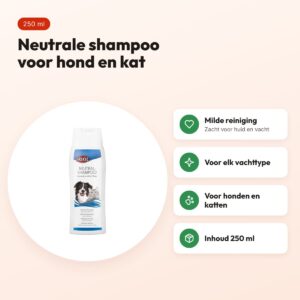 Trixie neutrale shampoo hond en kat 250 ml – milde reiniging – voordelen