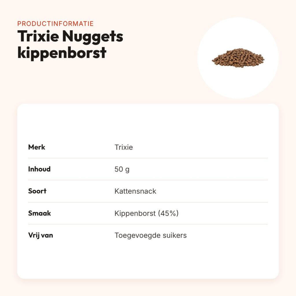 Trixie Nuggets kattensnack kippenborst 50 g – krokant – productinformatie