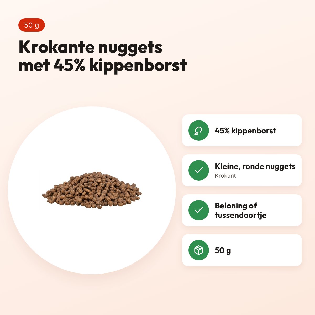 Trixie Nuggets kattensnack kippenborst 50 g – krokant – voordelen