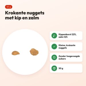 Trixie Nuggets kattensnack kippenborst en zalm 50 g – voordelen