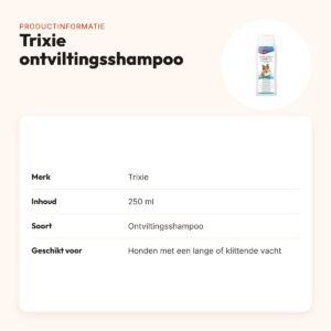 Trixie ontviltingsshampoo hond 250 ml – lange of klittende vacht – productinformatie