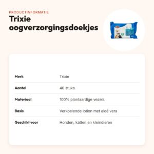 Trixie oogverzorgingsdoekjes 40 stuks – plantaardige vezels, aloë vera – productinformatie